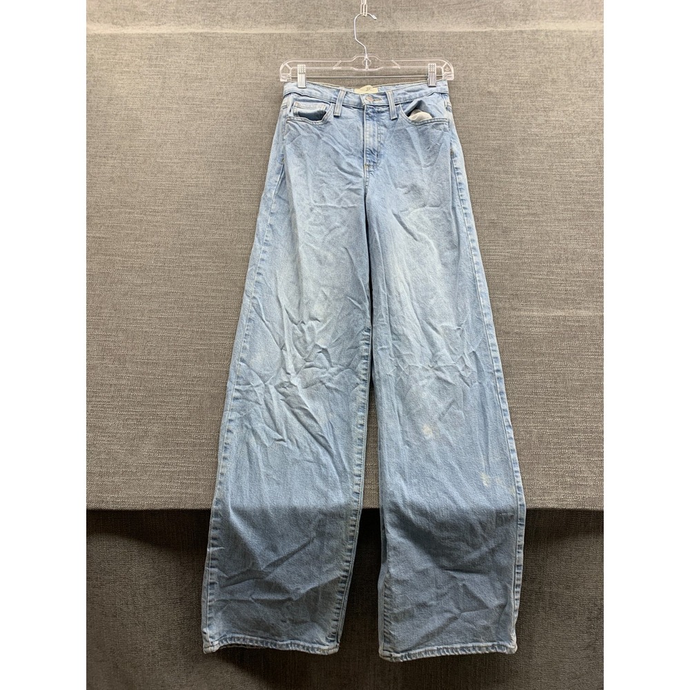 Universal Thread Goods Co. Wide Leg Jeans Womens 2 Blue Denim Cotton Stretch